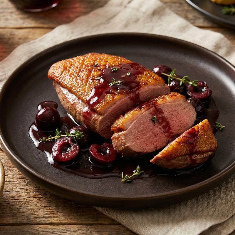Seared Duck Breast with Cherry Gastrique